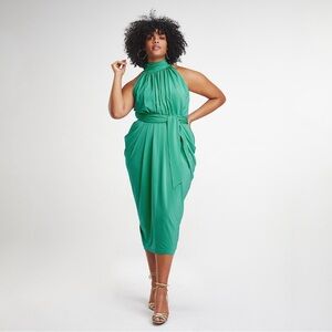 Zendaya x Tommy Hilfiger Green draped midi dress Size 4/small like new condition